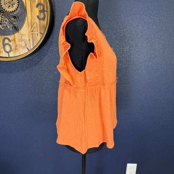 NWT Gauzy Papaya Babydoll Top, Medium - Picture 9 of 9